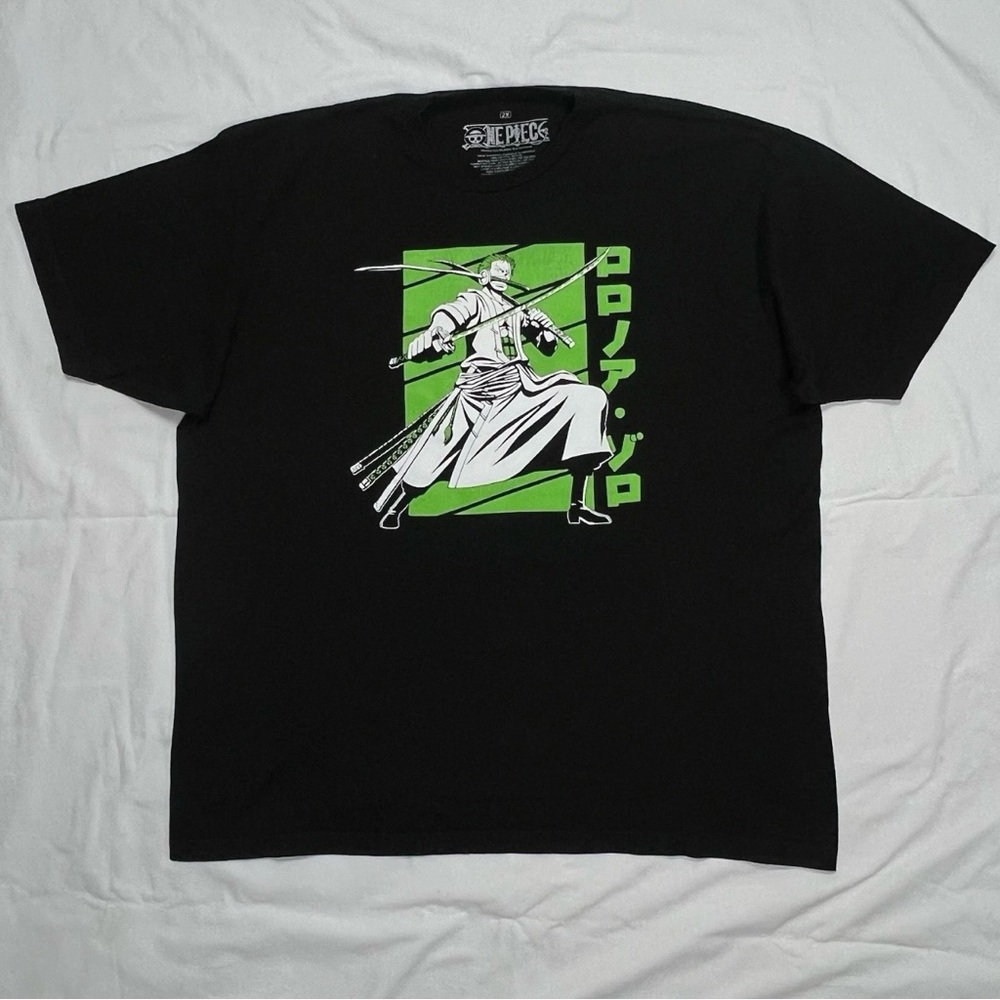 ONE PIECE Ripple Junction Roronoa Zoro W/Swords Graphic Crew Neck Tee Size 2X